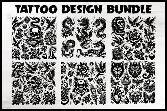 Download Tattoo T-Shirts, Stickers Design Bundle - Sticker Collection