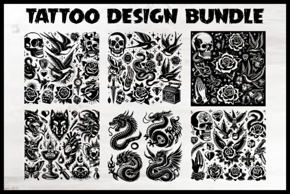 Download Tattoo Design T-Shirts, Stickers Bundle - Sticker Collection