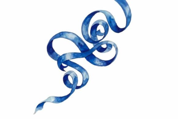 Download Blue Ribbon Streamer Watercolor - Stream Collection