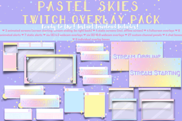 Download Pastel Skies Twitch Stream Package - Stream Collection