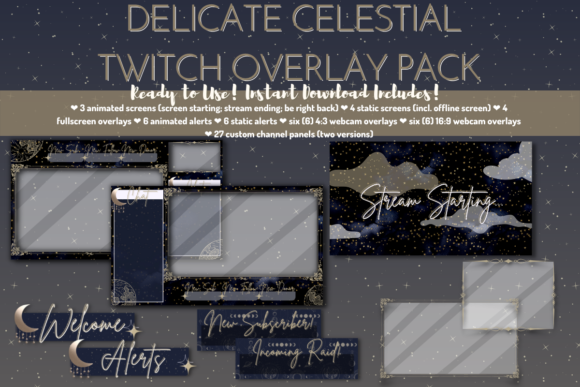 Download Delicate Celestial Twitch Stream Package - Stream Collection